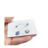 Modisches Blau Kristall Planet Herz Ohrstecker Set für Damen Exquisit Süß Zirkonia Fünfzackstern Kreuz Ohrringe Schmuck Geschenke