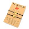 Noter 2Pcs Handmade Braided Friendship Bracelet Unisex Cute Chrysanthemum Charm Braslet Valentine Day Couple Accessories Joias