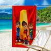 Ultra-weiches Strandtuch mit Alvin und den Streifenhörnchen-Motiv, Ideal für Pool - Camping, Tauchen - Perfekter Reisebegleiter, Lebendiges Strandtuch.