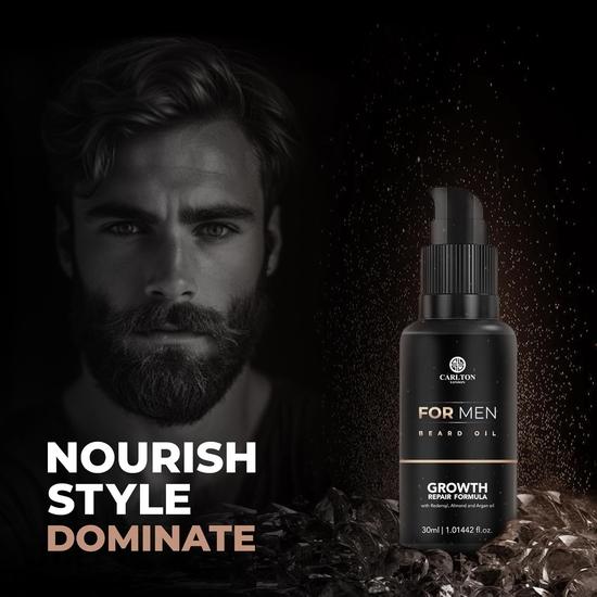 Carlton London Men Beard Oil I Made of Sunflower Seed, Sweet Almond, and Olive Fruit Oils and Vitamin E I 1x30ML Best for Men and Boys