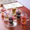 Dried Flower Body-Shaping Double-Walled Glass Cup with Handle and Heat Insulation for Coffee, Milk, or Juice