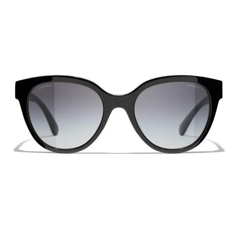 

CHANEL Letter Decorated Visor Acetate Frame Butterfly Sunglasses Women s Black чорний