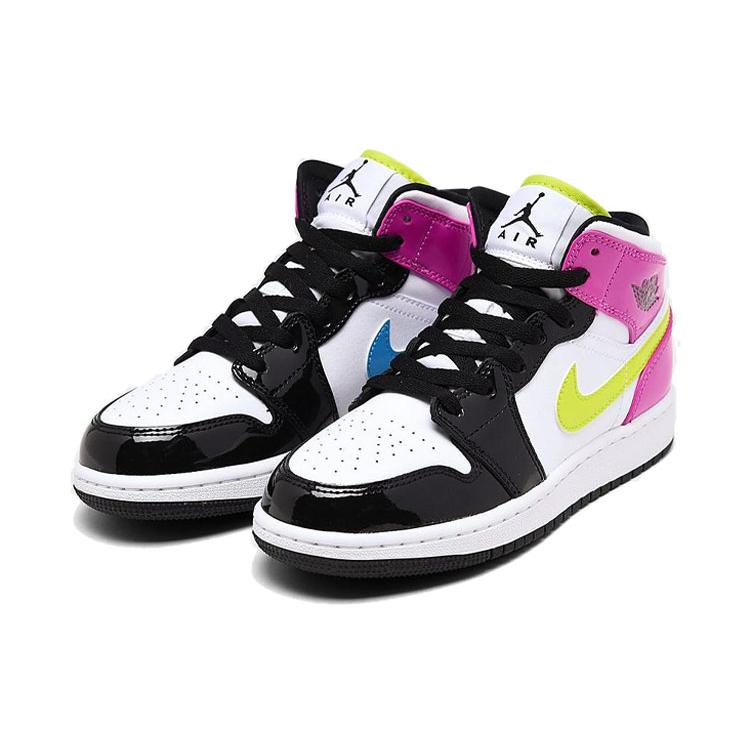 New Jordan 1 Mid White Black Cyber Pink GS CZ9835-100