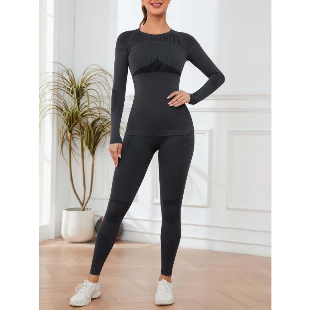 CHARMLEAKS Conjunto de Roupa Interior Térmica para Mulheres Calças Compridas Sem Costura Quente Camada Base Superior e Inferior Roupa de Esqui para Clima Frio