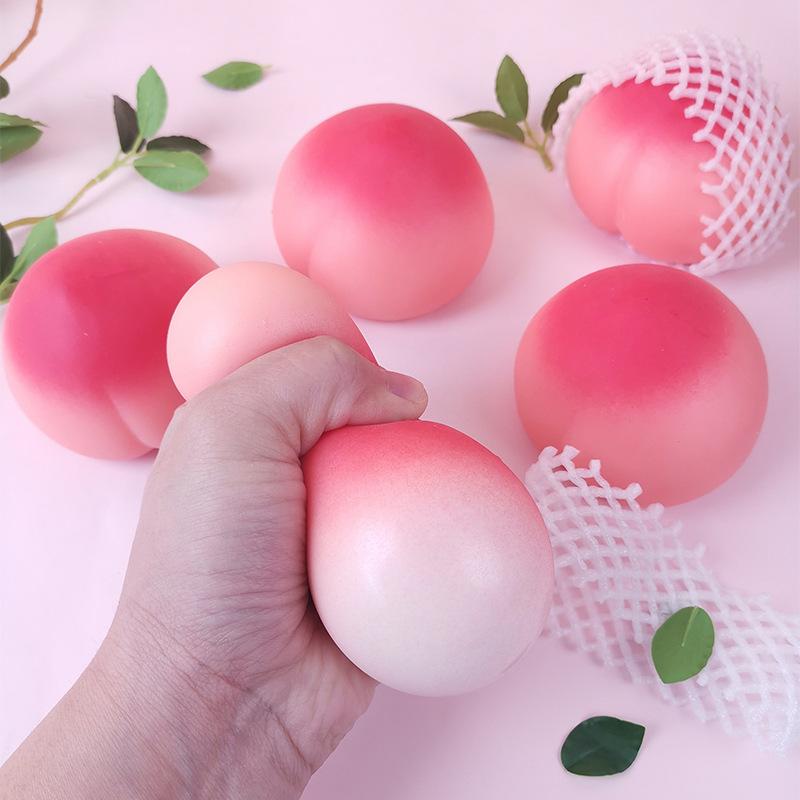 Anti-Stress Toy Cute Peach Squeeze Fidget Toys Squishy Funny Stress Relief For Kids Adults Gift Prop 1pcs J183 Stylish Appearance Practical Daily Use