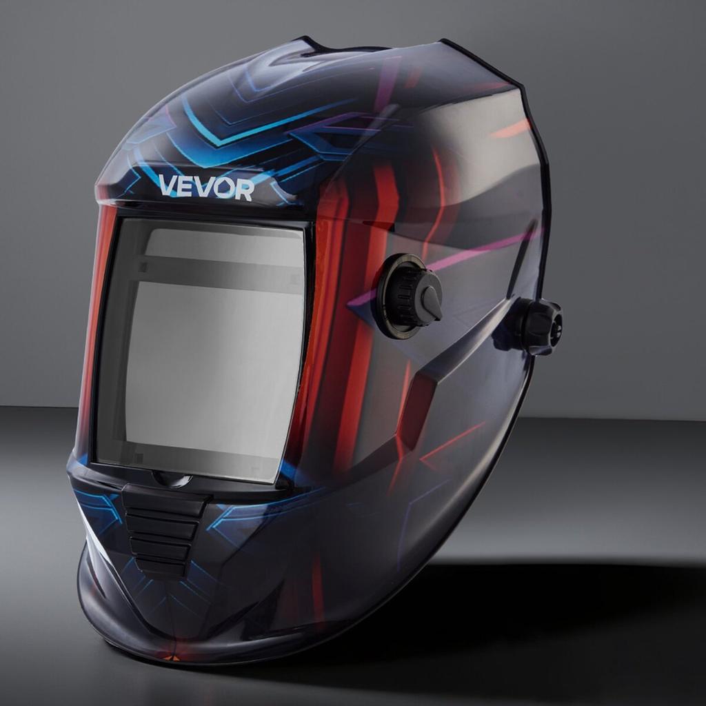 Welding Helmet Auto Darkening True Color, 100 X 80 Mm Welding Hood Solar-Powered, Welder Mask with 4 Arc Sensors, Wide Shade 4/5-9/9-13 for TIG MIG
