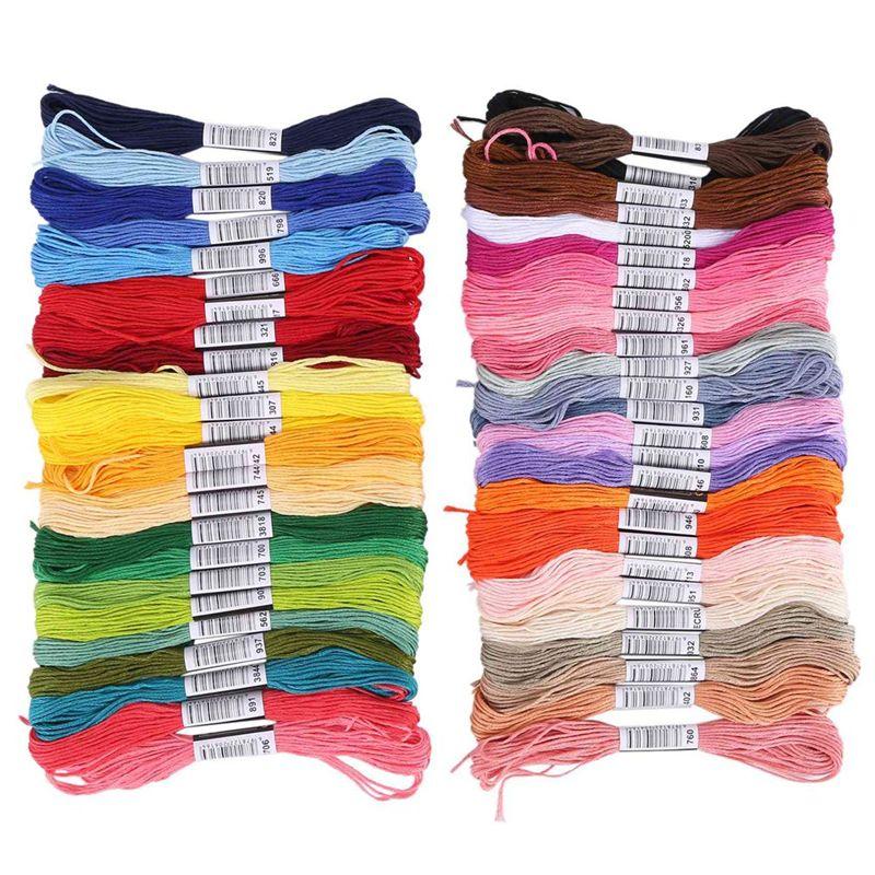 ABUL-100 Skeins Embroidery Floss Cross Stitch Thread Bracelet String With Needles For Friendship Bracelet
