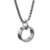 Men's Hip-hop Double Ring Trendy Men's and Women's Simple Accessories Necklace Pendant