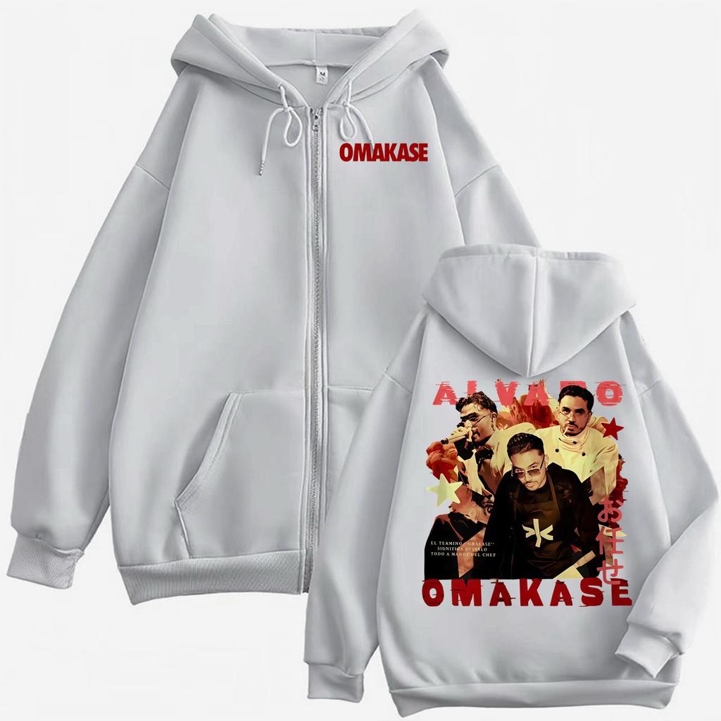 Alvaro Diaz Omakase Zipper Hoodie Men's Harajuku High Street Sweatshirt Jacket Autumn Winter Zip Up Hoodies Coats