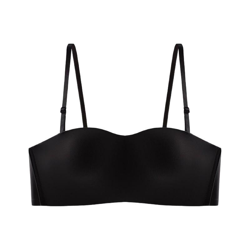 Women's Seamless Wire-Free Bandeau Bra with Detachable Straps, Anti-Slip Support, and Beautiful Back Design