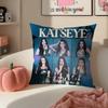 Pop Girl Group KKATSEYE Cushion Cover Pillowcase Short Plush Invisible zipper Room Sofa Cushion Cover