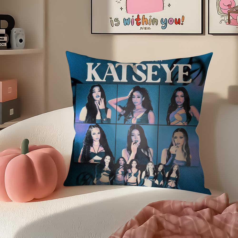 Pop Girl Group KKATSEYE Cushion Cover Pillowcase Short Plush Invisible zipper Room Sofa Cushion Cover