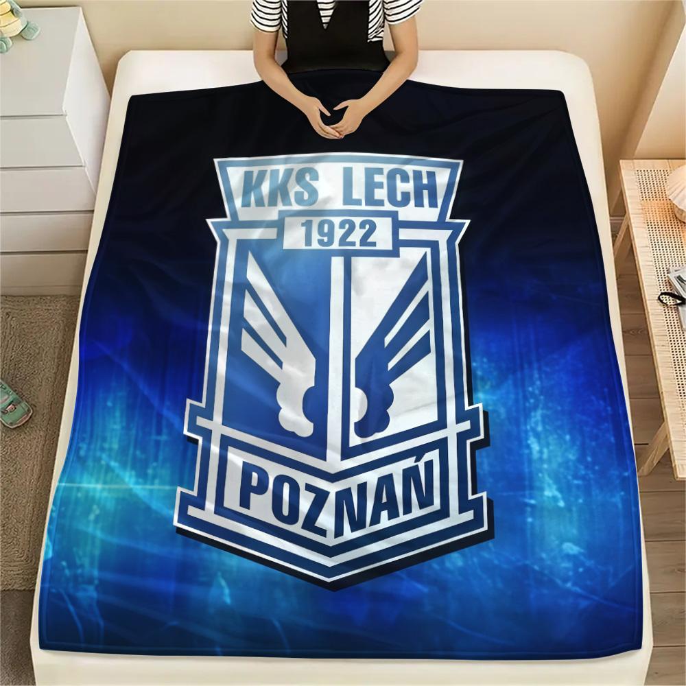 KKS Lech Coperta in Flanella, Alta qualità Confortevole per Tutte le Stagioni, Decorazione per la Casa, Calore e Comfort