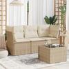 VidaXL Garden Lounge Set with Cushions 4 Pcs Beige Braided Resin 3217218