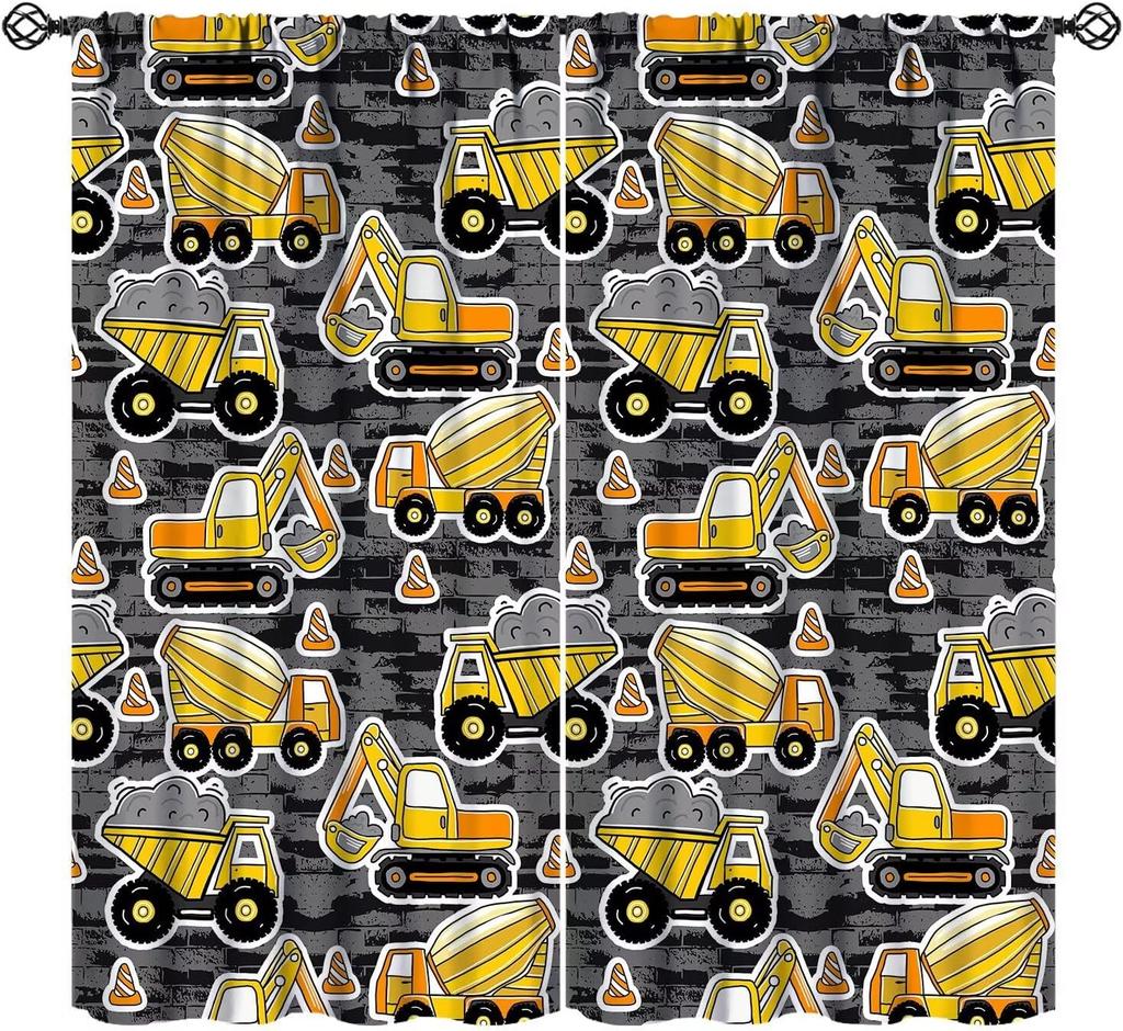 Racing Curtains for Teens Games Room Decor Black White Checkered Flag Art Printed Window Drapes for Kids Bedroom Living Room