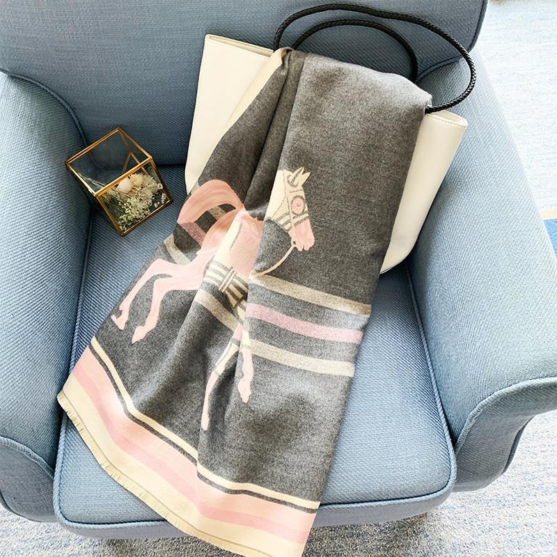 

Women s Autumn/Winter 2022 European & American Imitation Cashmere Double-Sided Carriage Print Thick Warm Scarf Shawl 180x70