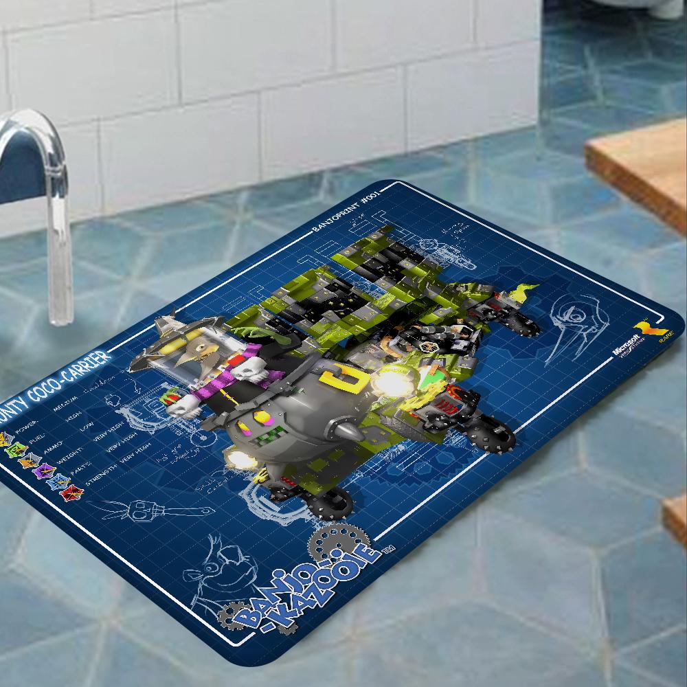 Banjo Kazooie Floor Mat Retro Multiple Choice Living Room Kitchen Rug Non-Slip Modern Home Decor