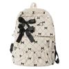 1PC Fashion Corduroy Bow Schoolbag Large Capacity Bow Print Backpack Bag Ins Style Students Backpack Women Students Backpack