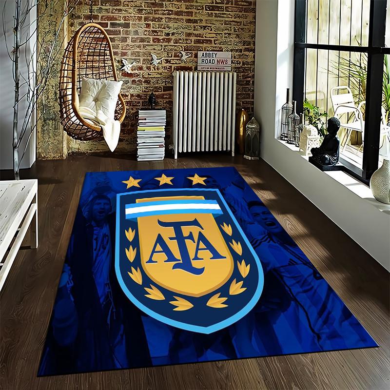 Tappeto Blu con Design Logo AFA e Motivo a Tre Stelle Adatto per l'uso come antiscivolo per divani di soggiorno e camere da letto