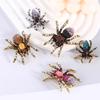 European Retro Cat's Eye Diamond Spider Brooch - Exaggerated Insect Lapel Pin Accessory