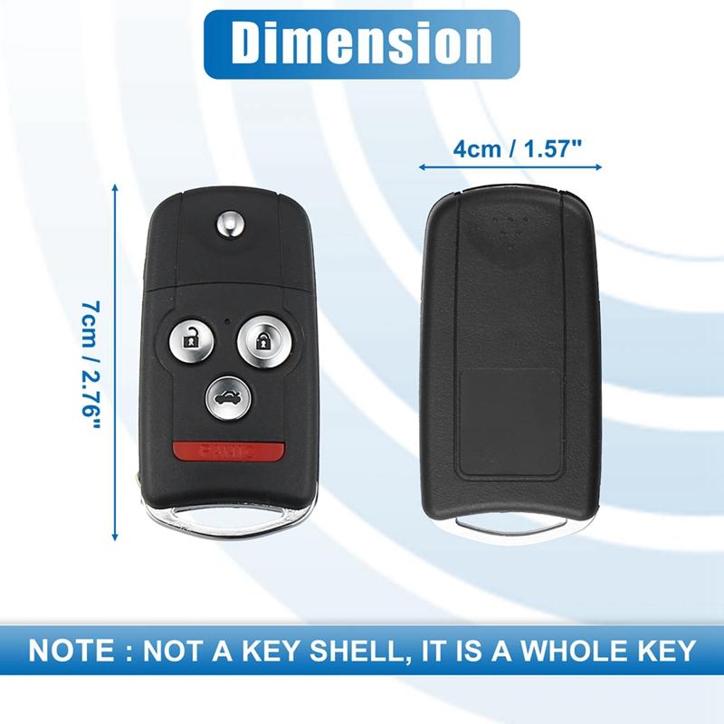 4 Button Keyless Entry Remote Control Replacement Key Fob Smart Fob OUCG8D-439H-A For Acura TL 2007-2008 313.8Mhz 46Chip