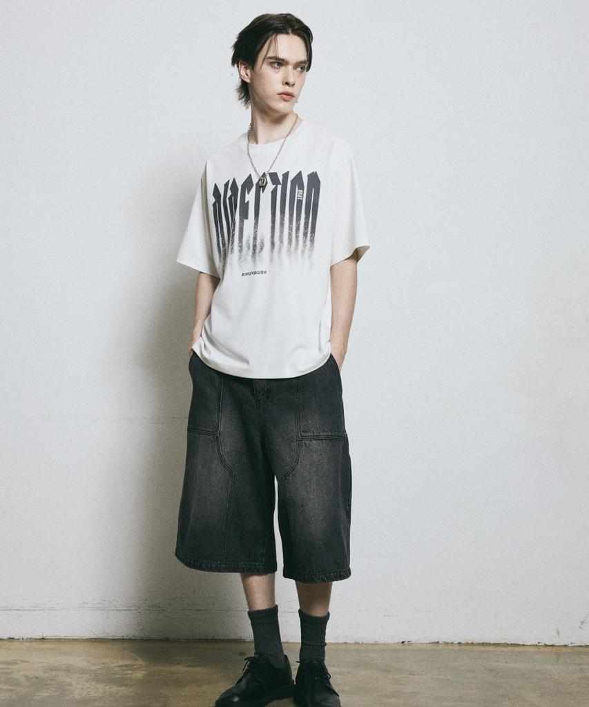 BUNKERBUSTER Shadow Gradient Typography Short Sleeve T-Shirt Mq2Tu255_Off White