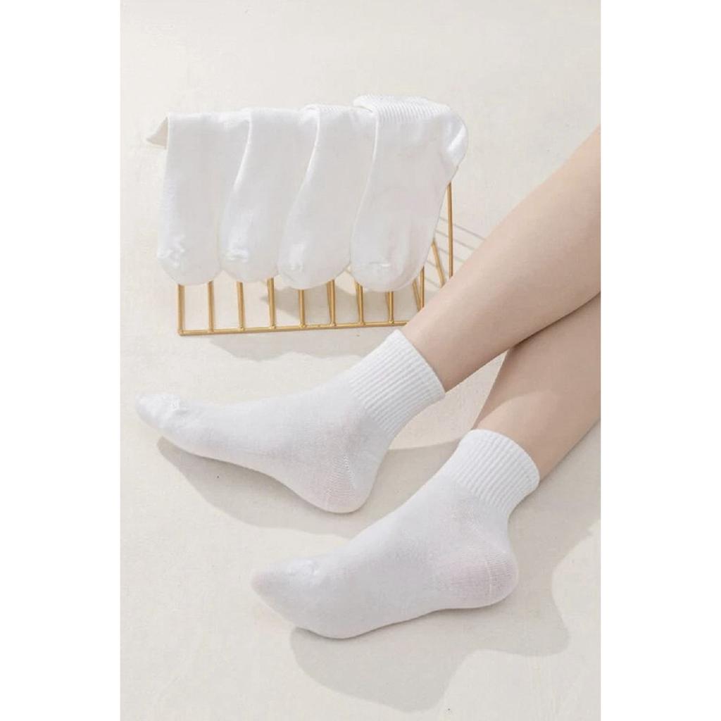 Men's White Socks Women's Sports Tennis Socks Anti-slip Sports Socks Football Basketball Socks 5 Pieces