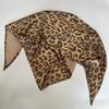 Luochi Liquid Silver Leopard Print Triangle Scarf - Spicy Girl Style Spring/Autumn Head Scarf for Clubbing and Street Dance