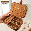 HANDUNYOU Vintage Brown Large Capacity Jewelry Box