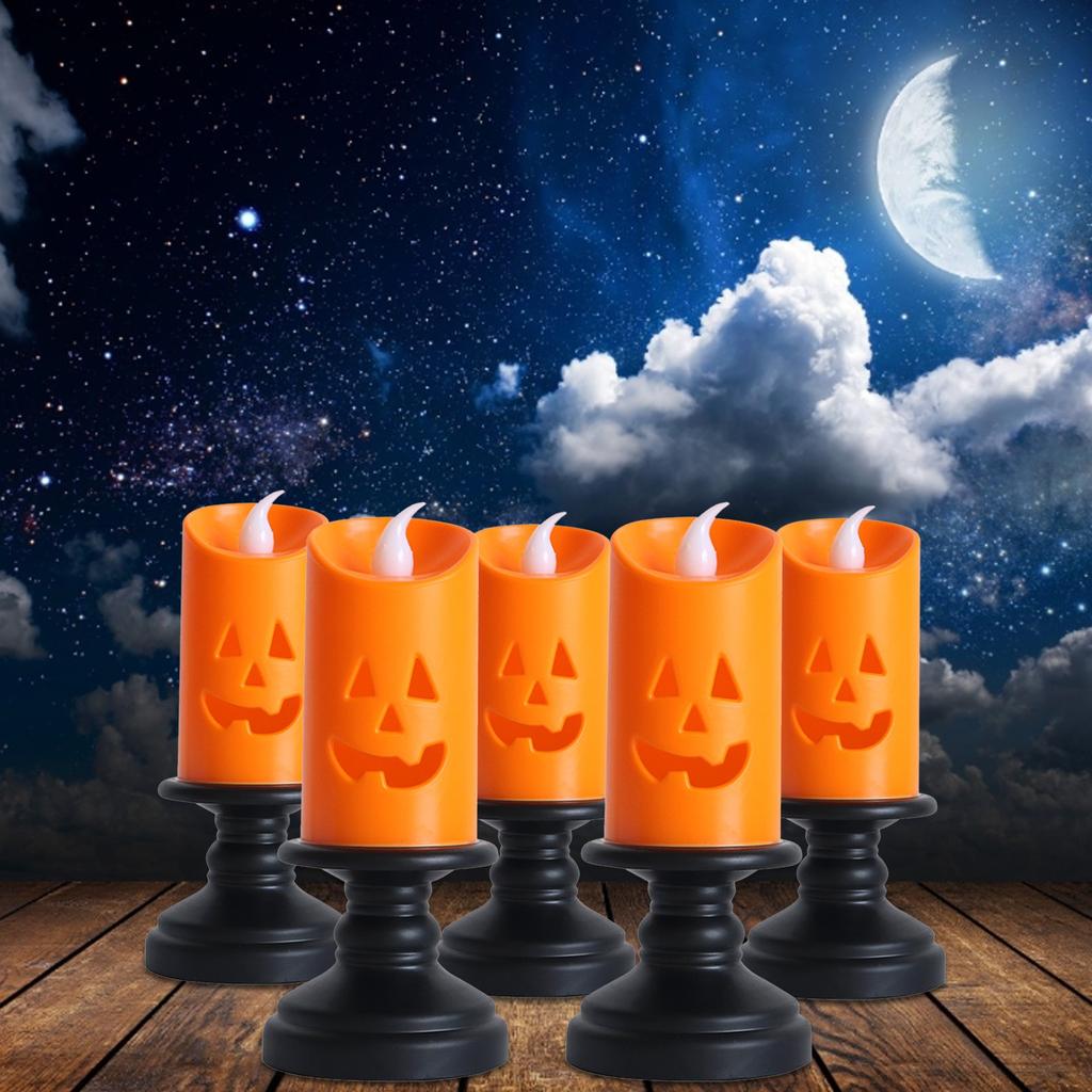 Halloween   Portable Kerosene Lamp Led Colorful Night Light 6pcs