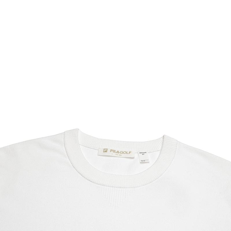 FILA Golf Series Casual Sports Simple Clean Soft Comfortable Long Sleeve Pullover Knit Sweater Men sweater Jade-White A11M545407FWT