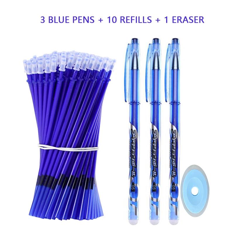 05mm Erasable Gel Pen Collection Black Blue Red Pen and Ink Refill Rod Kawaii Pens Washable Handle School Office Supplies Stationery
