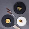 Minimalist Nordic Solid Color Ceramic Plate for Steak and Dessert, Mars Crater Rim Design