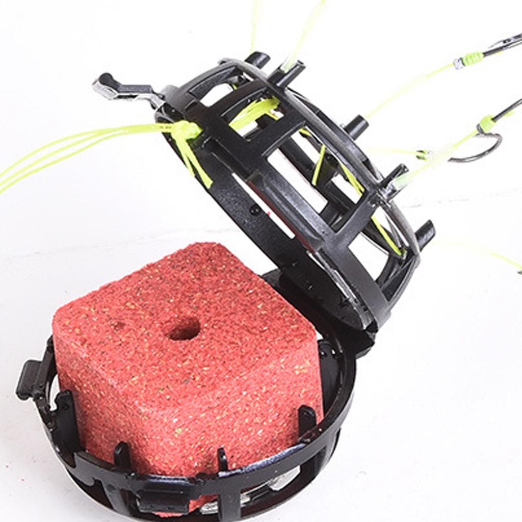 2pcs Anti-Bottom Fishing Rig Set Professional String Hook Bait Cage with 6 Hook Anti Winding Line Group Feeder Sinker