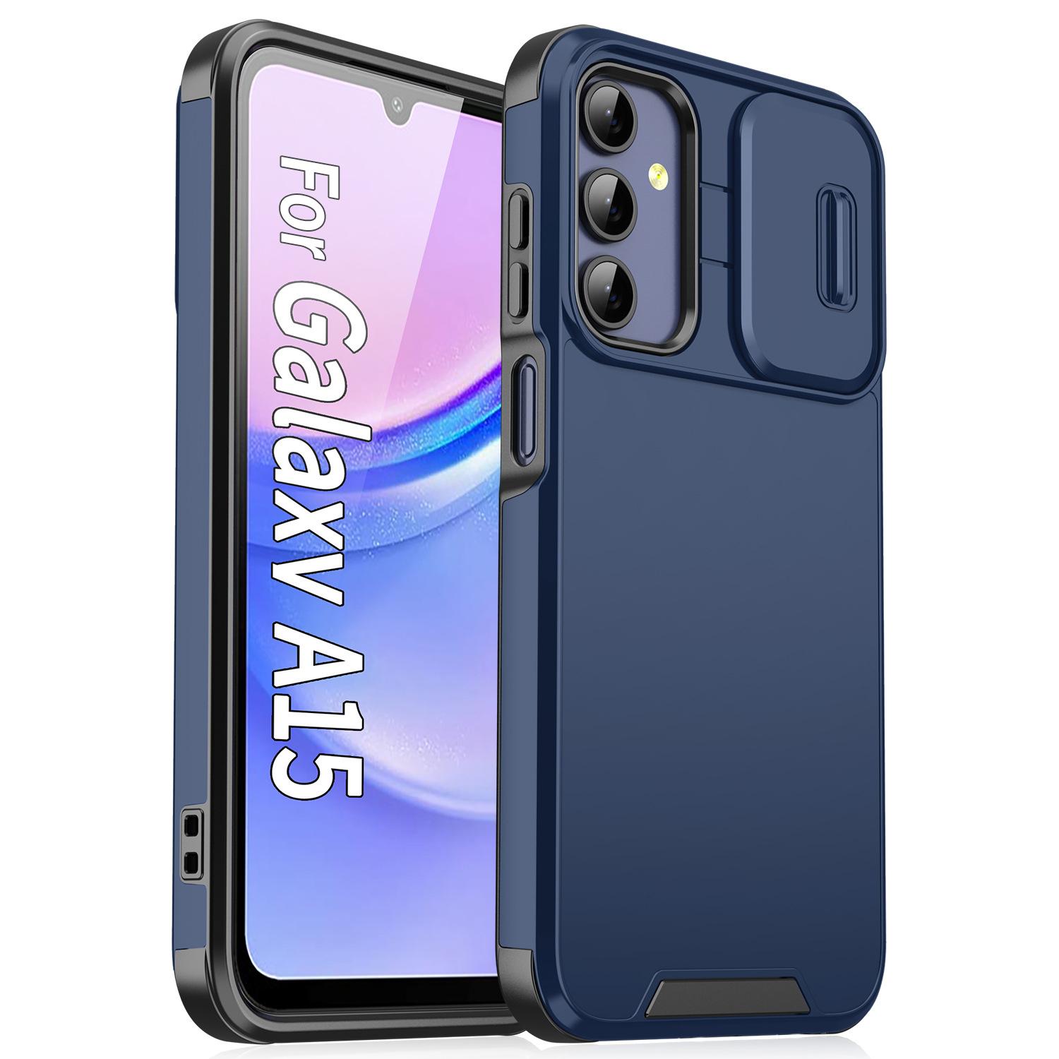 

Slide Camera Protective Cover For Samsung Galaxy A55 A56 A36 A54 A53 A14 A17 A35 A15 A16 5G Matte Shockproof Armour Phone Case Galaxy A14 5G синий