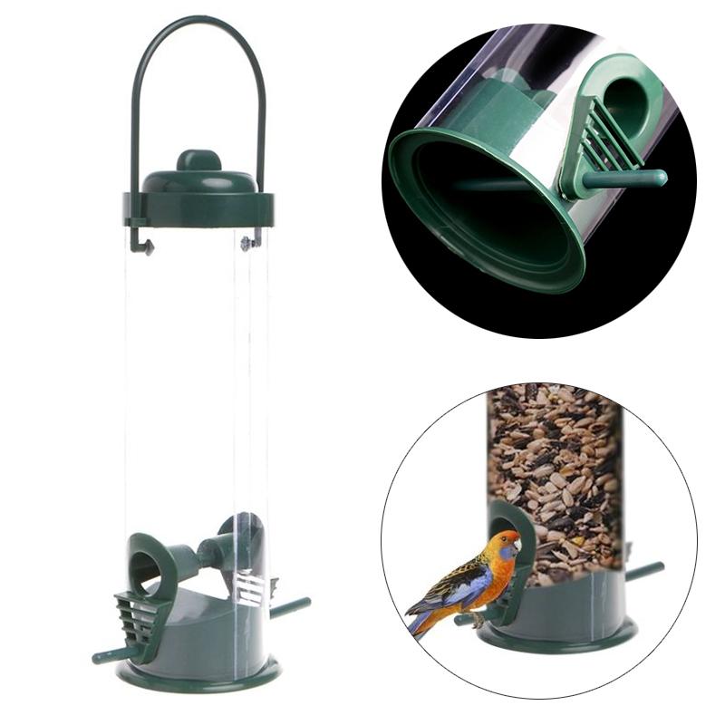 

Wild Bird Hanging Feeder Seed Container Hanger Garden Outdoor Feeding Green