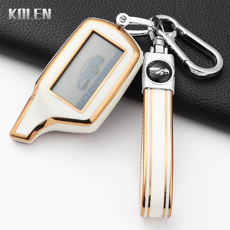 Fashion Tpu Car Key Case Cover For Starline B9 B91 B6 B61 A91 A61 V7 Russian Two Way Version Lcd Car Alarm Keychain Protector