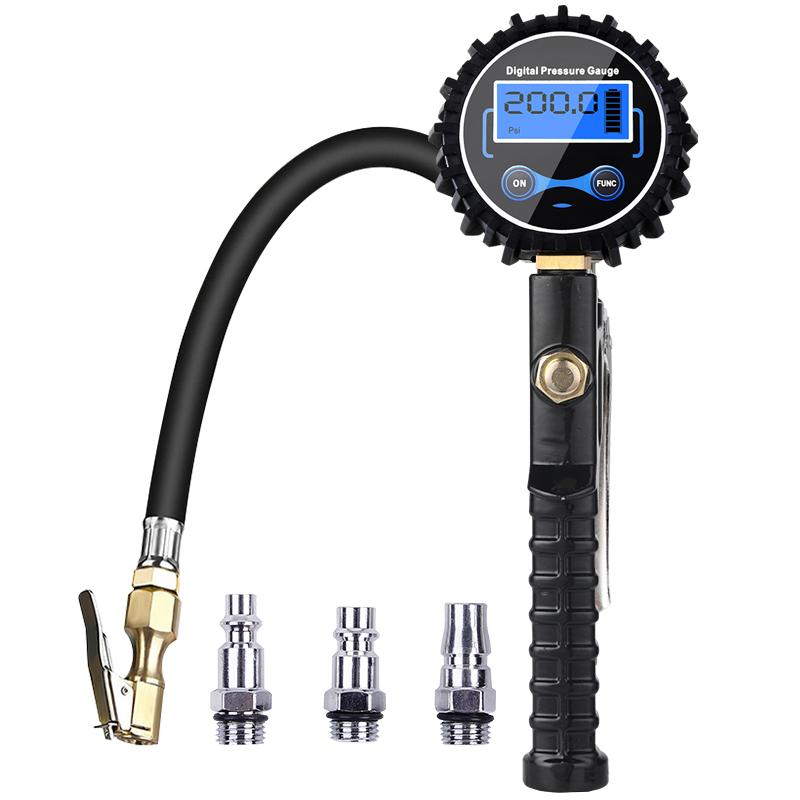 

Новий цифровий пристрій для швидкої накачування шин з манометром Пневматичний патрон 200 PSI для заправки вантажівок/автомобілів/велосипедів Швидке зчитування No Led