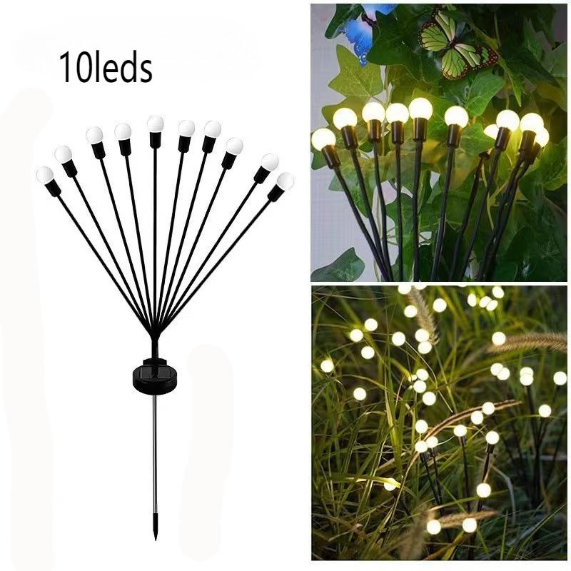 6/10 LED Solar Garden Lights Powered Firefly Lights Outdoor Garden Decoration Landscape Lights Firework Firefly Lawn Lamps