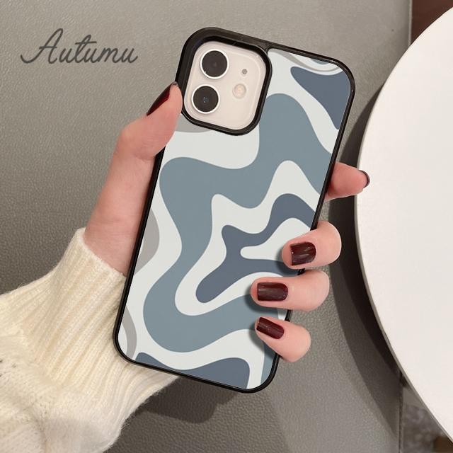 Tekutý vír Současné abstraktní ve světle šalvějově zelené šedé Pouzdro na telefon pro iPhone 11 12 13 14 Pro Max mini XR XS SE2020 7 8 Plus