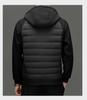 Men's Hooded Lightweight Down Jacket - Stylish Patchwork Short Coat for Fall and Winter Warmth