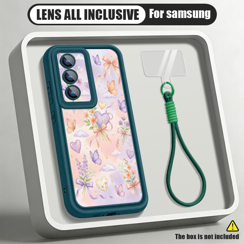 Cherry Fruits Print Lanyard Case For Samsung S26 FE A18 S25 S24 S23 S22 Ultra A54 A55 A16 A26 A36 A56 A17 A27 A37 A57 5G Bumper Cover