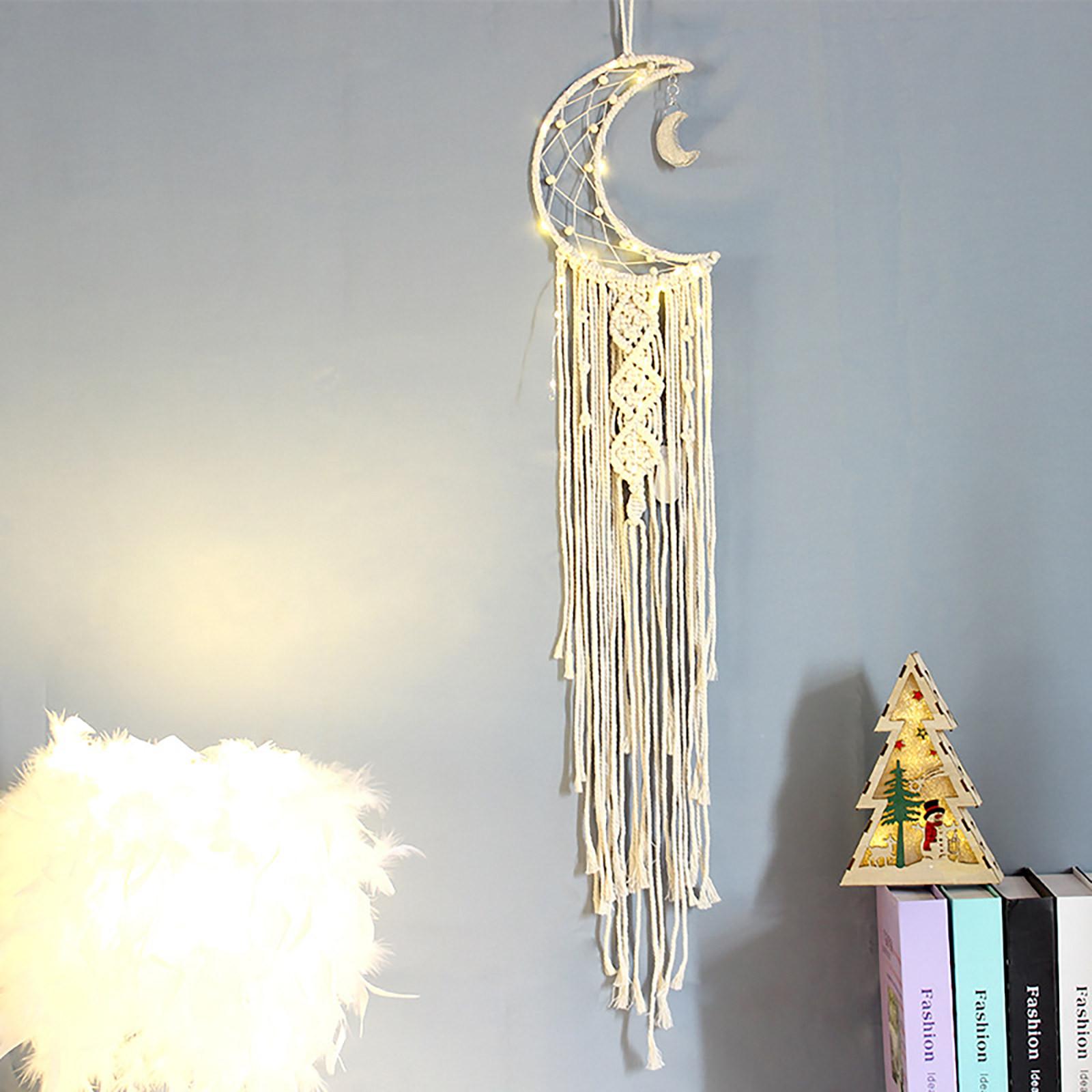 Dreamcatcher Half Circle Moon Feather Home Decoration Ornament Festival Gift 21*20*1