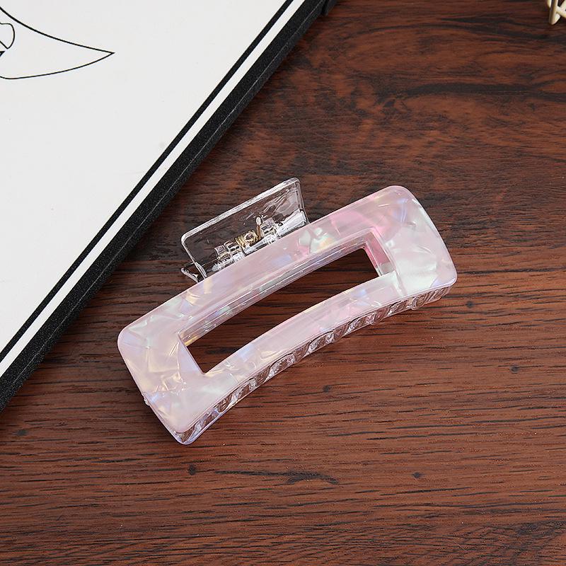 Korean Fashion Transparent Candy Color Square Hair Clip - Imitation Acetate Shark Clip for All Hairstyles