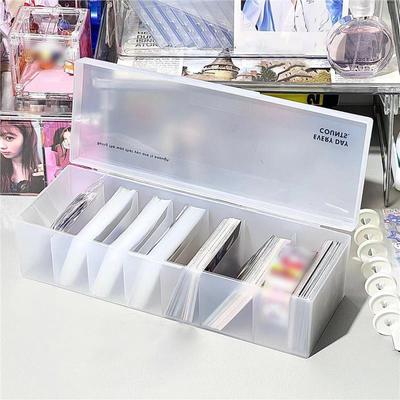 Kpop Fotokarten-Aufbewahrungsboxen, transparenter Fotokarten-Verpackungseimer, Desktop-Idol-Bildkarten-Sammlung, Aufbewahrungs-Organizer