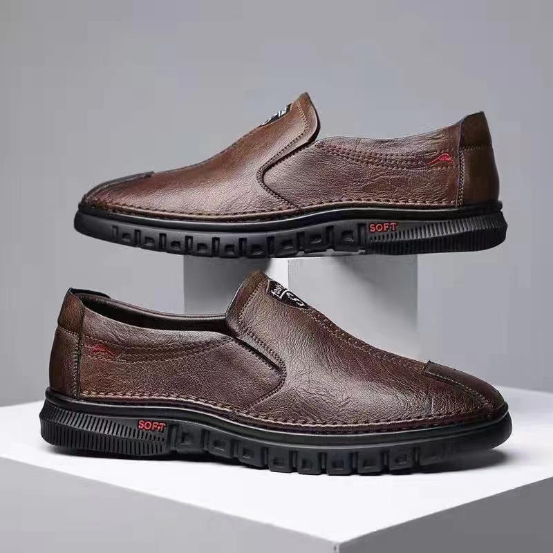 Soft-soled leather surface men's four-season models, new one-pedal business driving shoes, casual leather shoes