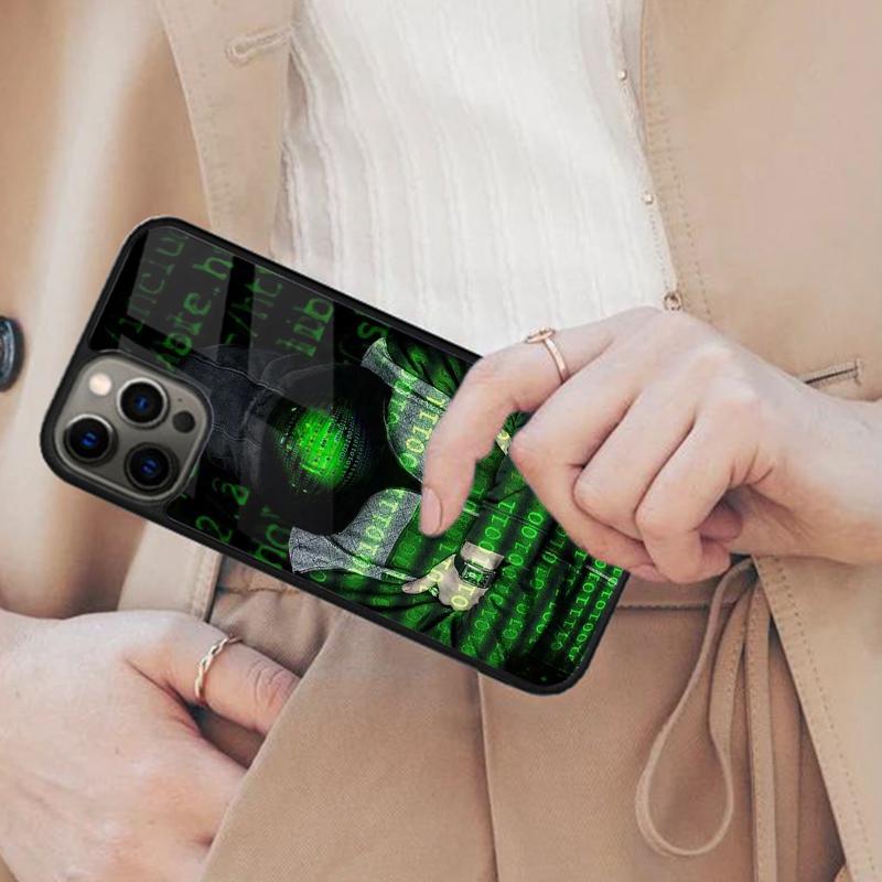 Hacker Binary Matrix Rain Magnetic Phone Case For APPLE iPhone 17 Air 16 14 13 12 Pro Max 15 Plus Charge With MagSafe Cover