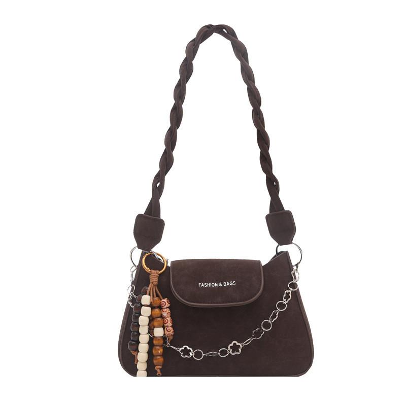 Street Style Small Chain Shoulder Bag With Magnet Closure For Daily Use