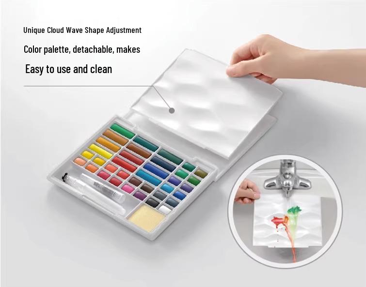 Xiongshi Portable Solid Watercolor Set - 12 or 24 Transparent Colors for Art Painting