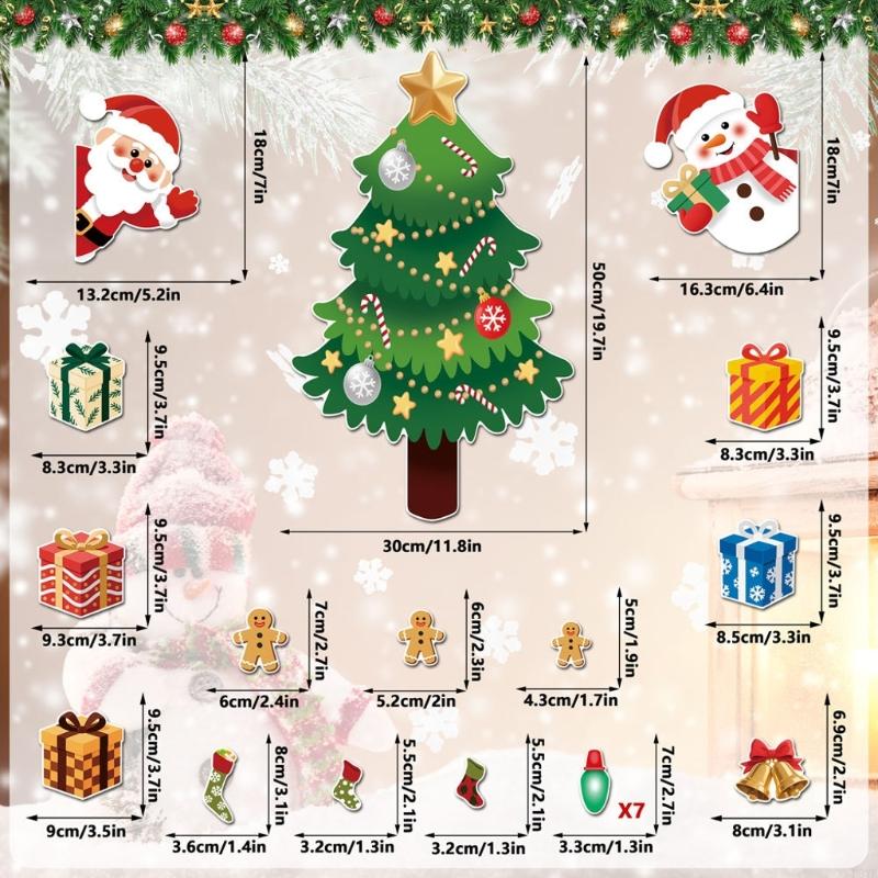Christmas Refrigerator Magnets Christmas Tree Magnets for Refrigerator Stickers Decoration Stickers for Fridge for P9YB